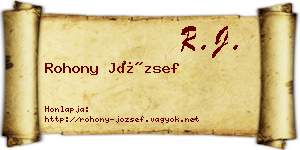 Rohony József névjegykártya