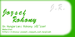 jozsef rohony business card